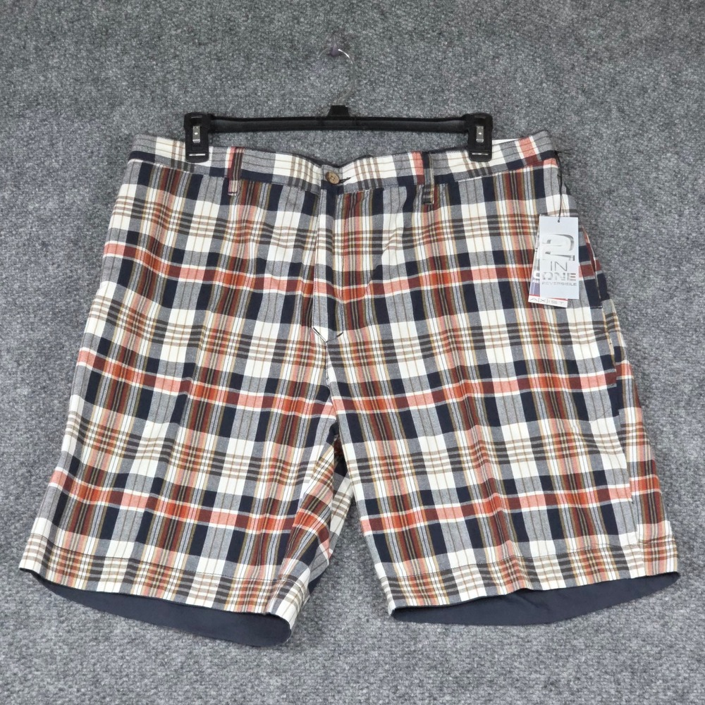 NWT AXIST Men 40 Shorts Multicolor Plaid Reversible Cotton